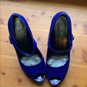 Blue suede Mary Janes!